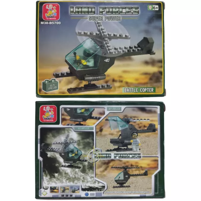 Sluban Hélicoptère de combat Figurines Lot Accessoires Jeux de Construction Noël