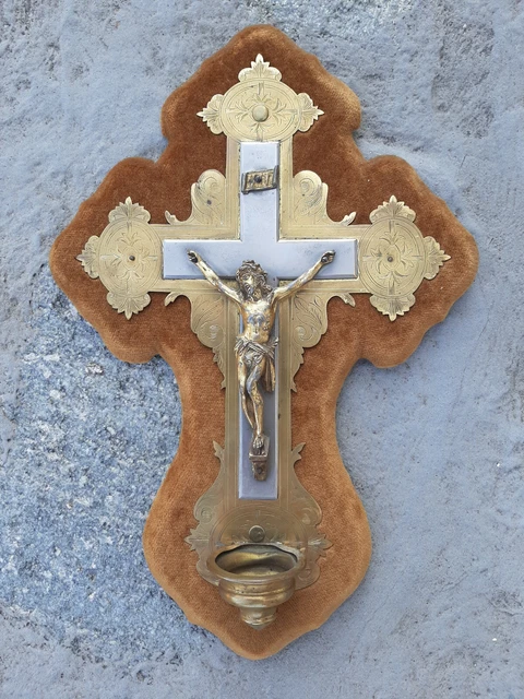 Crocifisso Antico Cristo Croce Cristiana Metallo Arte Religiosa Cristo Croce X2