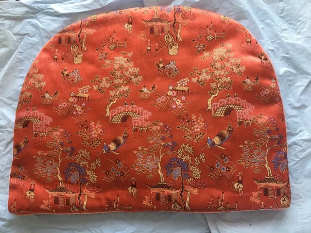 Té de seda oriental de colección acogedor patrón rojo revestimiento rojo