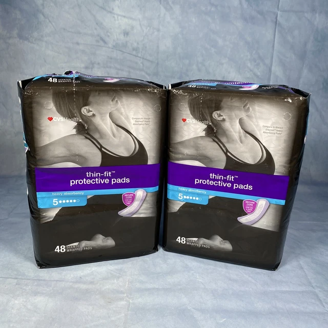 Almohadillas protectoras de ajuste delgado para mujer CVS Health envueltas en fuerte absorción 96 en total