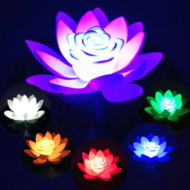 Lotus Solar Light, Floating Flower Night Lamp for Pond Swimming Pool Garden AU