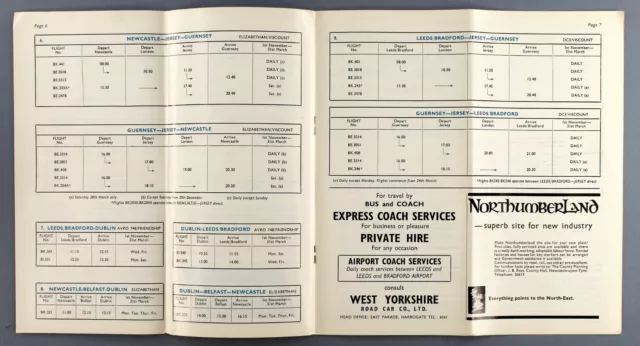 Bks Air Transport Airline Timetable Winter 1963/1964 3