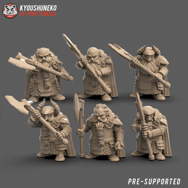 DWARF GREAT AXE x6, Wargames DnD RPG Fantasy Dwarf Miniatures, Dwarf Warrior EUR 23,04 PicClick FR