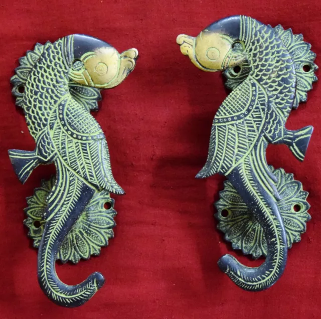 Bird Peacock Door Handle Pair Parrot With Flower Base Pull Garden Home Decor V1R