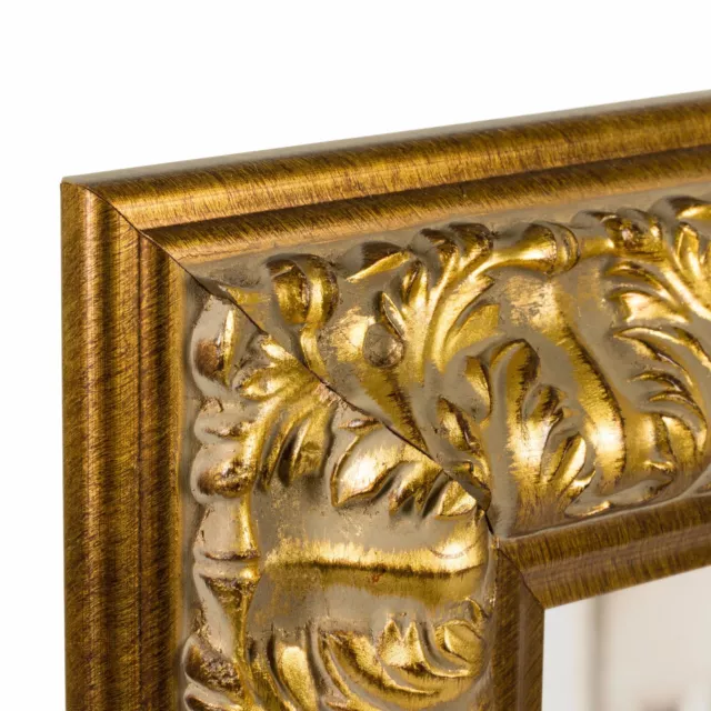 Craig Frames 3" Wide Distressed Ornate Gold Wall Picture Frames w/ Leaf Detail 3