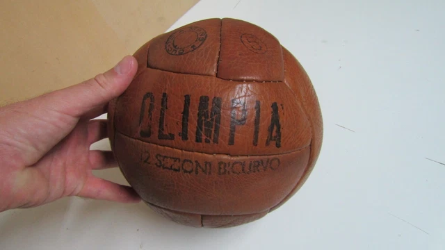 Pallone Da Calcio Storico 1900 In Pelle, Cucito A Mano, Taglia 5, Per Collezionisti