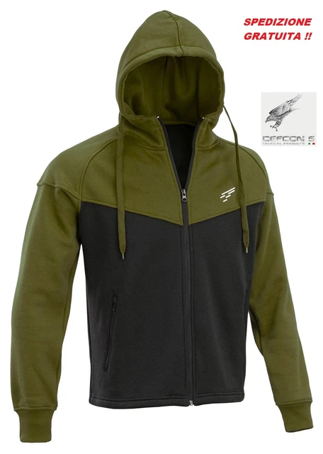 giacca maglia felpa uomo con cappuccio pile divisa militare softair defcon 5