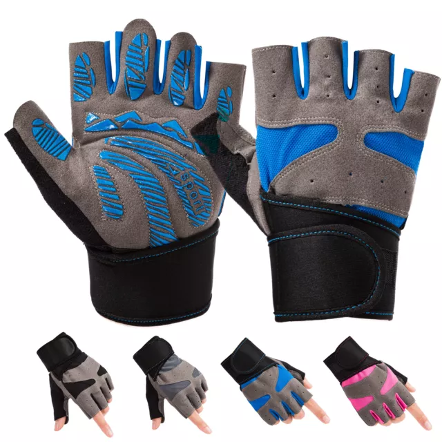 Halbfinger Trainingshandschuhe Sporthandschuhe Rutschfest Gym Fahrradhandschuhe