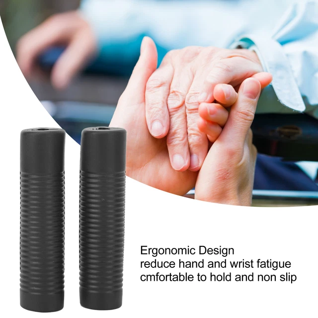 2 impugnature per sedia a rotelle in gomma ergonomiche impediscono lo scivolamento facile installazione LVE 3