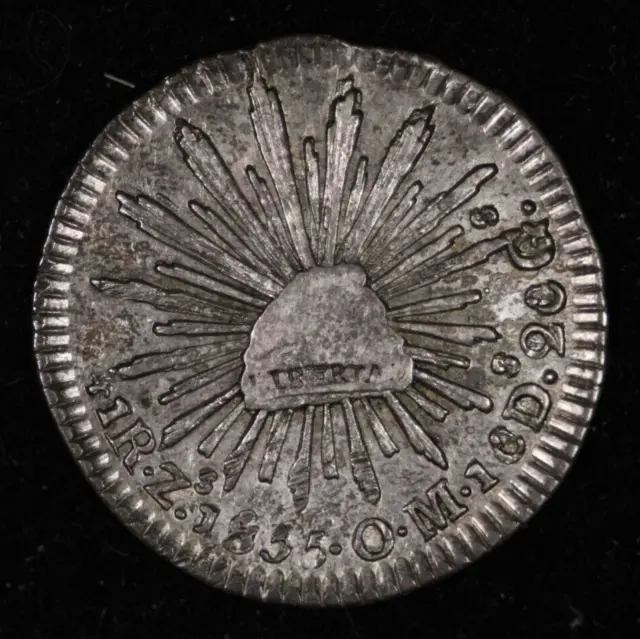 1855 Zs OM Mexico Silver Real