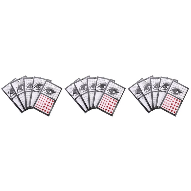 15 Sheets Hair Gems Jewels Facial Rhinestone Stickers Sparkle Stickers Makeup