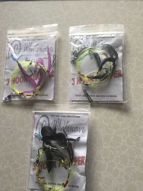 SEA FISHING READY tied Muppet Rigs Cod Pollock Bream Mackerel Rigs ...