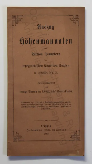 Auszug aus den Höhenmanualen der Section Langhennersdorf 1876 Sachsen Topografie
