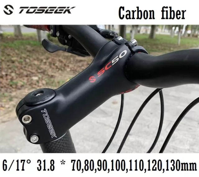 Carbon Bicycle Stem 6/17° Mountain MTB Road Bike handlebar Stems 31.8*70-130mm