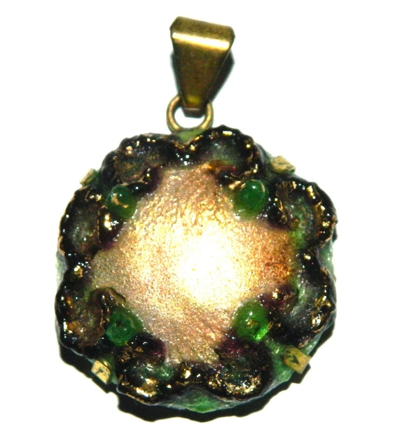 Joli Pendentif Vintage En Limoges – Bijou Ancien En Porcelaine