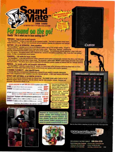 Ppot3  11X8 Advert/Picture -  Carvin S400D Soundmate