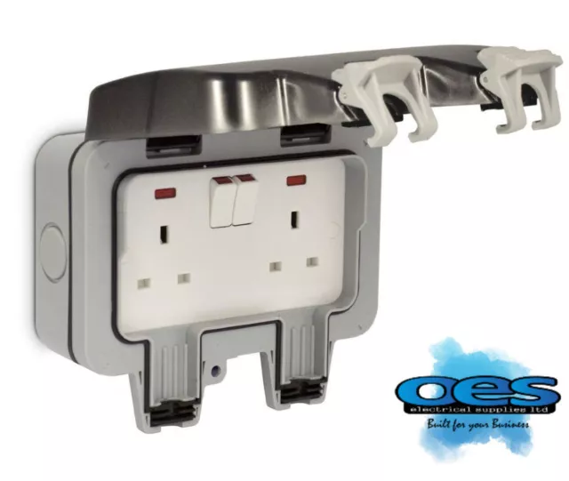 BG Nexus Twin 13 Amp DP Switched Double Socket Outdoor Weatherproof IP66 WP22