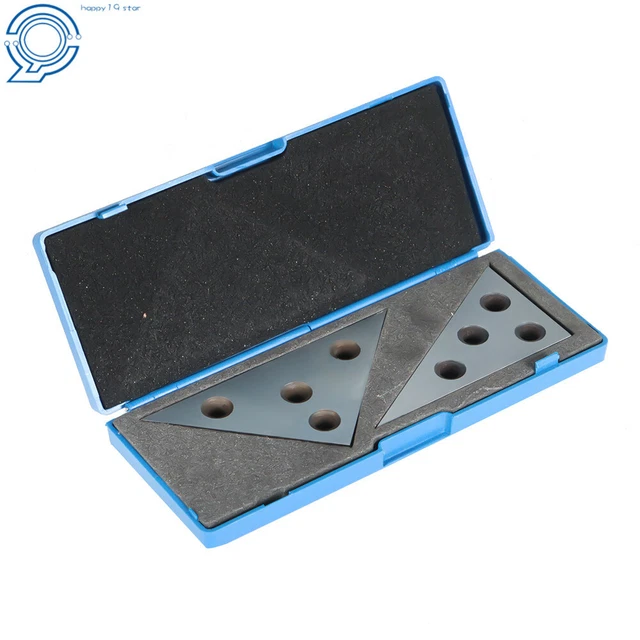 2Pc 45 45 90 Degree Angle Blocks Machinist Plate Precision Four holes 11/32"