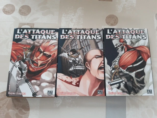 LOT DE 3 Tomes Manga - l'Attaque des Titans - Pika EUR 9,00 - PicClick FR