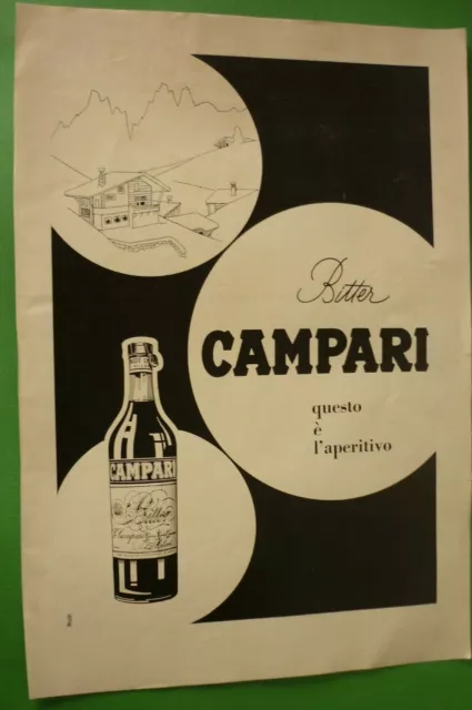 1956 Originale Pubblicita' Advertising BITTER CAMPARI questo e' l'aperitivo ----