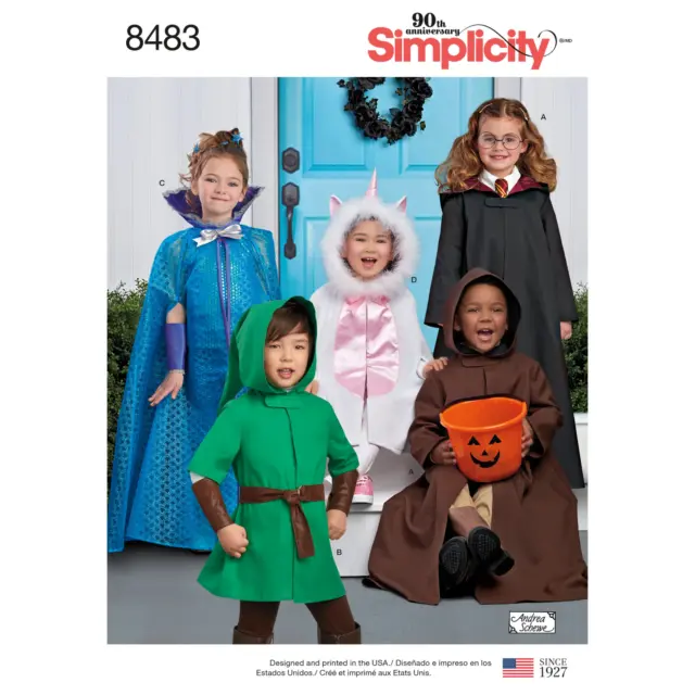 SIMPLICITY Nähmuster 8483 Kinder Umhang Kostüm