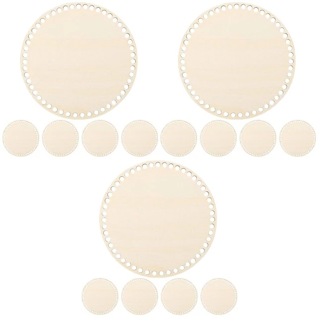 15 Pcs Wood Base For Crochet Basket Round Bag Shaper Wooden Handbag Bucket