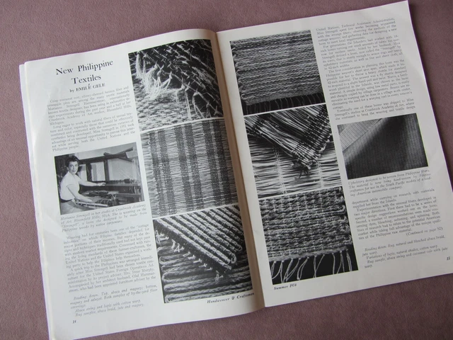 1954 Handweaver Magazine textiles filipino telar regazo jaspe tejido alfombras mágicas
