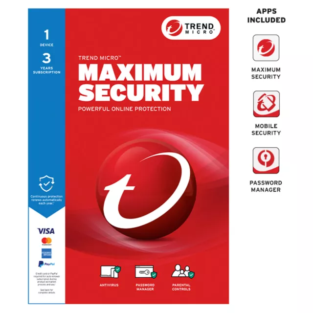 Trend Micro MAXIMUM SECURITY 1D3Y 9337694083622