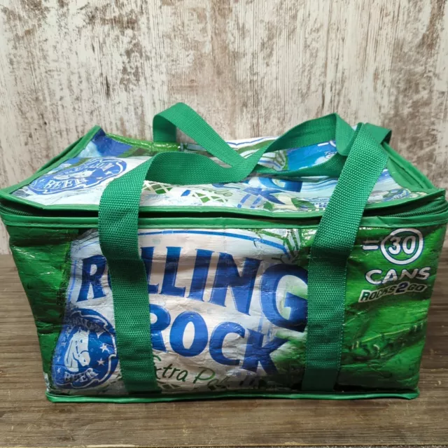 Rolling Rock Beer Insulated Soft Case Tote 30 Pack Bag Cooler. PreOwned.