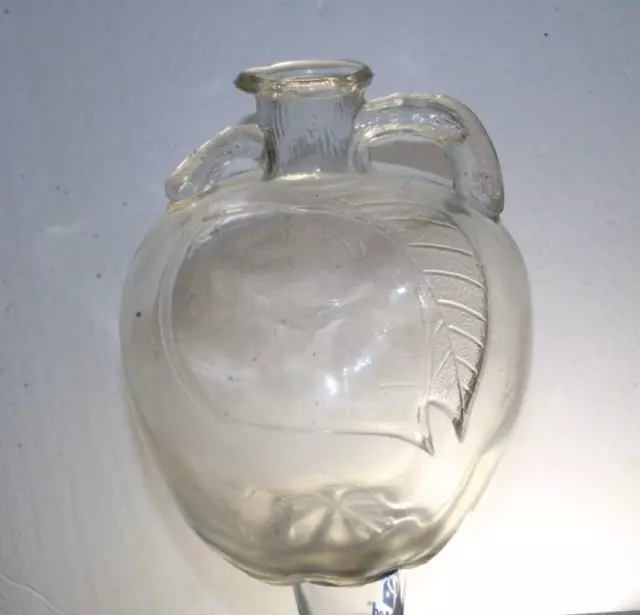 White House Apple Cider Vinegar Jug Bottle Apple Shaped Glass 1/2 Gallon