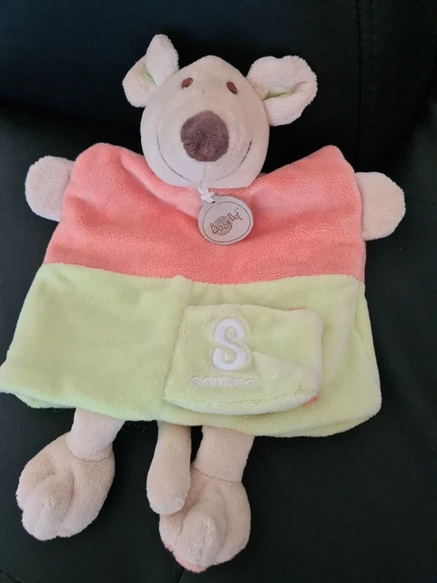 Doudou Babynat Baby Nat Marionnette S Comme Souris Vert Orange