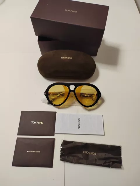 Tom Ford  FT 0882 men Sunglasses BLACK HAVANA/BROWN YELLOW 60/15/145