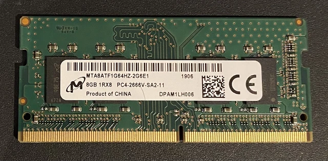 Micron Laptop Memory 8GB 1RX8 DDR4 PC4 2666V SA2 11 MTA8ATF1G64HZ 2G6E1 - View #8