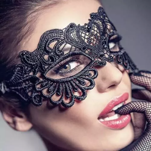 Black Sexy Lace Face Eye Mask Masquerade Ball Gothic Costume Party Halloween *