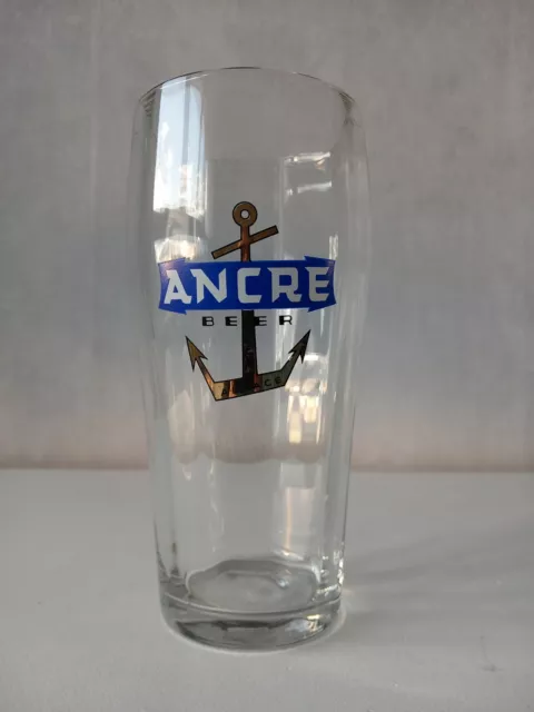 ANCRE Grand verre à facettes  80cl Bière d Alsace. Rare !!!