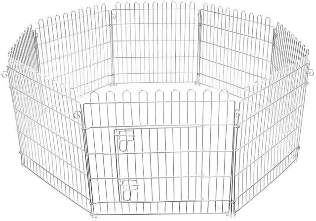 Dog Pet Pen 8 Panel Puppy Rabbit Metal Playpen Run Cage Foldable Fence Enclosure