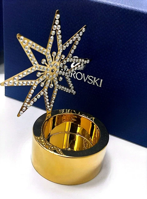 SWAROVSKI CRYSTAL CHRISTMAS Holly Tea Light Candle Holder Very