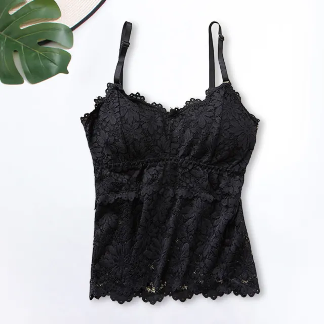 Bra Vest Padded Protective Cut Out Lace Brassiere Camisole Top Thin
