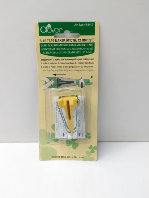 Clover BIAS TAPE MAKER 12mm 1/2" #464/12 Create Your Own Bias Tape Free Shipping