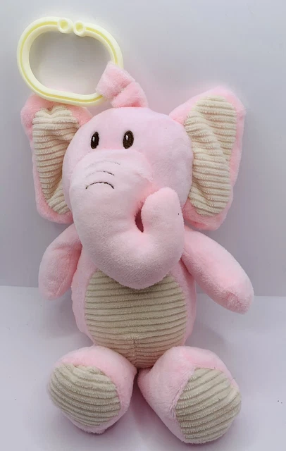 Kellytoy Plush Pink ELEPHANT Clip-On Lovey