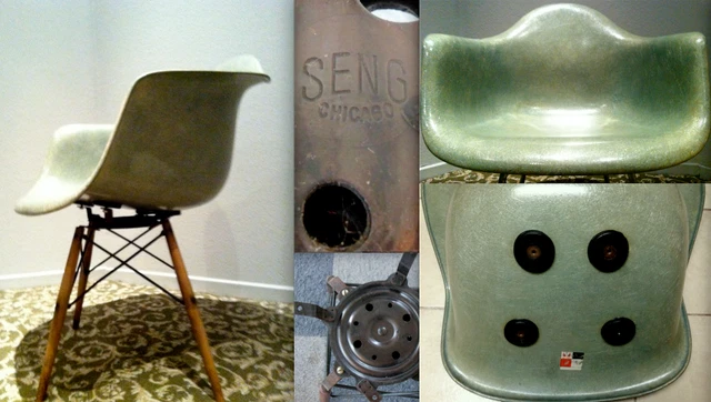 1 EAMES ORIGINAL VTG SENG CHICAGO SWIVEL DOWEL BASE for HERMAN MILLER CHAIR RARE 1 EAMES ORIGINAL VTG SENG CHICAGO SWIVEL DOWEL BASE for HERMAN MILLER CHAIR RARE