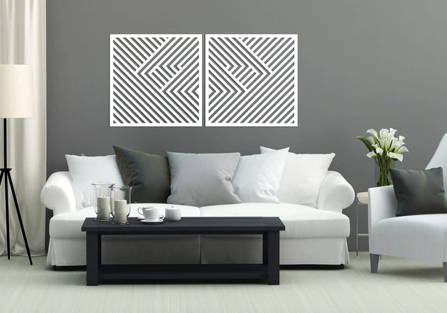 Set De 6 Panneaux Muraux Ajourés Ornamenti – Rosettes 3D Blanc – Déco Murale
