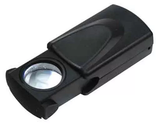 10X Illuminated LED Pocket Handheld Sliding Magnifier Eye Loupe 21mm Glass Lens