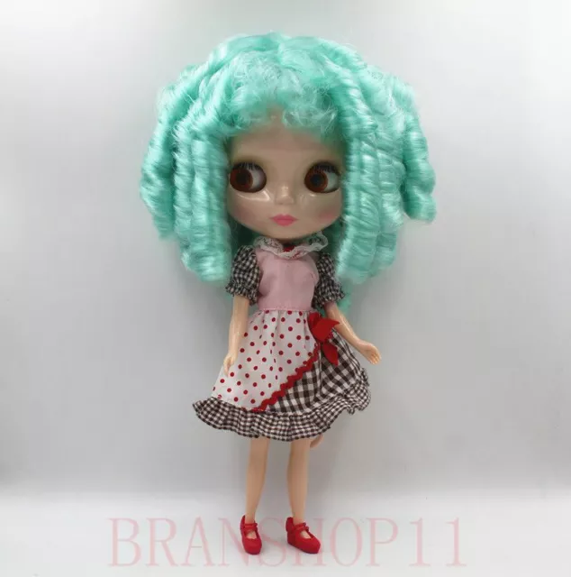 12" Neo Blythe Doll from Factory Nude Doll Light Green mixed Short braided hair