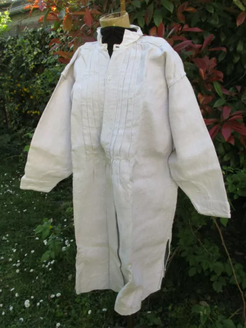 CHEMISE PAYSANNE HOMME ancienne XIXe chanvre plastron a plis EUR 72 00 PicClick FR