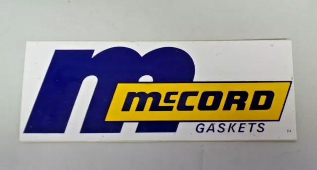 Vintage McCord Gaskets Sticker Decal Racing Performance NOS 5879