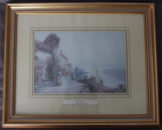 Father's Coming! by J White RI (1851-1933) Framed Mounted Print