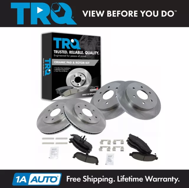 TRQ Front & Rear Ceramic Brake Pad & Rotor Kit for Nissan Armada Titan QX56