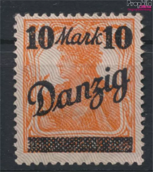 Briefmarken Danzig 1920 Mi 46II, Unterdruckspitzen nach unten mit Falz (9910785