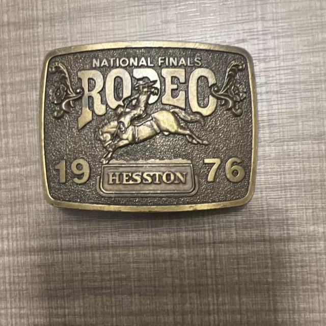 Vintage Hesston 1976 National Finals Rodeo Belt Buckle. Limited Edition